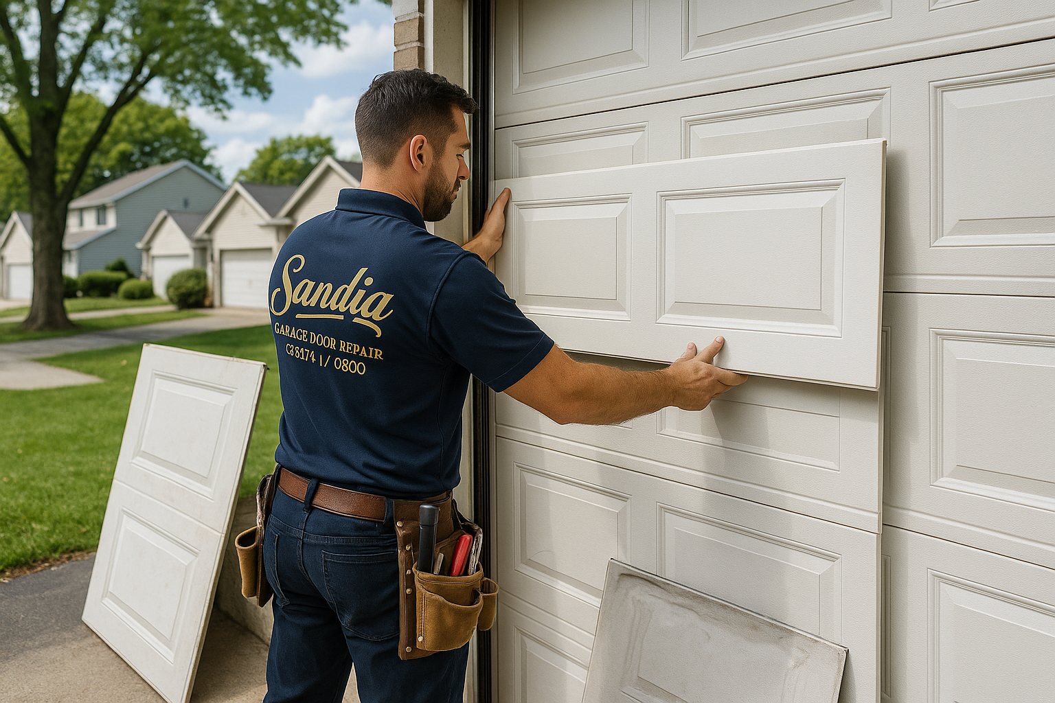 Garage Door Panel Replacement service in Plympton