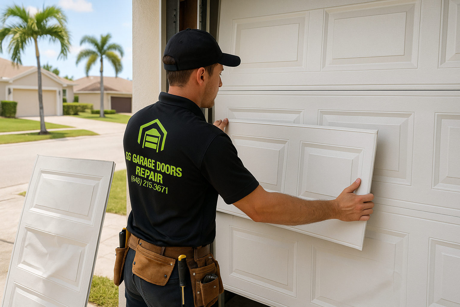 Garage Door Panel Replacement service in Hebronville